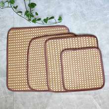 1 pieza Cojín de silla de madera con diseño de césped para verano, cojín transpirable antideslizante para silla de oficina, almohadilla cuadrada de enfriamiento para decoración del hogar