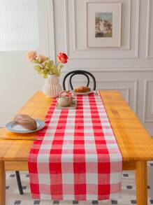 1 Stück karierter Tischläufer, einfaches Hahnentrittmuster, dekorativ, minimalistischer nordischer Stil, maschinenwaschbar, geeignet für Weihnachten, Halloween, Restaurants, Schlafzimmer, Küchen, Wohnzimmer und weitere Anwendungsfälle, verschiedene Größen erhältlich