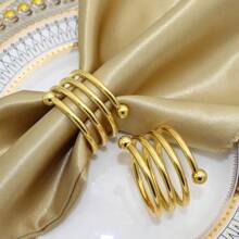 1 Set goldene Serviettenringe und -halter, hohle Serviettenklammern aus Metall, elegante Dekoration für Familientreffen, Küchentisch, Abendessen, Picknick, Hochzeit, Party, Osterevent