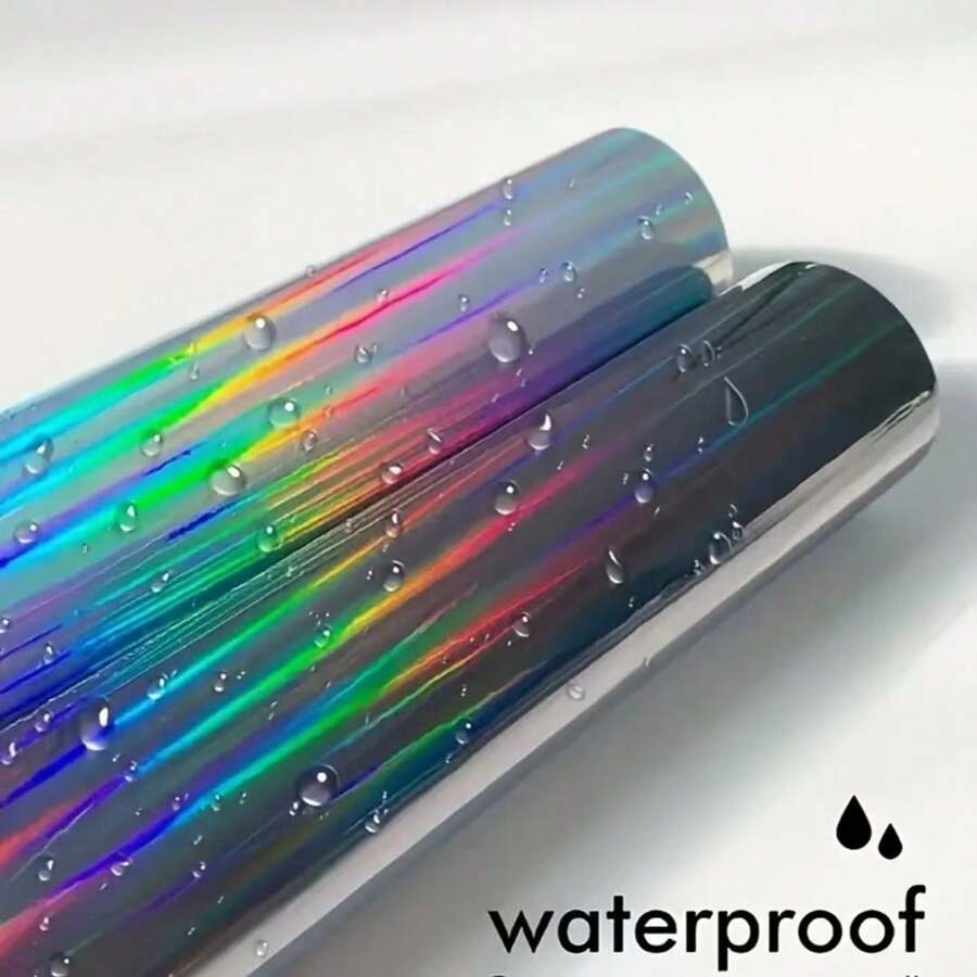 1pc Permanent Holographic Silver PET Vinyl Roll, Compatible With All Cutting Machines, Signs, Scrapbooks, Car Decals, Craft Cutters, Decorative Stickers