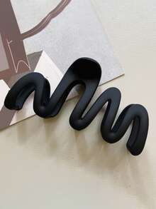 4 piezas/1 pieza Pinzas para el cabello de plástico de onda de 10.5 cm/4.13 pulgadas de color negro, ámbar y marrón para mujeres, accesorios de cabello elegantes, minimalistas y de unicolor ombre, adecuados para uso diario, ocio, fiesta, viaje, coleta, moño, lavado de cara, maquillaje, combinación de atuendos, decoración de baño - Multicolor - Ver 6