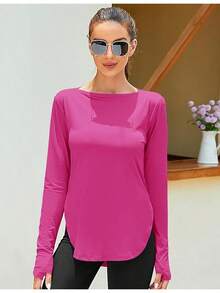 ZHENWEI Women's Long Sleeve Sun Shirt UV Protection Workout Tops Lightweight UPF 50+ Golf Gym Hiking Shirts Outdoor Clothing - 紅色 - 查看 2