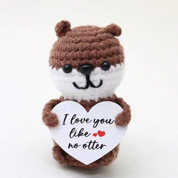 1pc Interesting Bear Finished Handmade Crochet Doll Ornaments Are Suitable For Giving Friends And Lovers A Good Gift Bedroom Desk Doll Ornaments.
