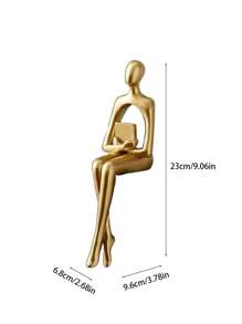 1pc Creative Art Mini Golden Man Decorative Figurine, Modern Minimalist High-End Luxurious Style, Suitable For Home Living Room Entrance Bookshelf Cabinet TV Stand Decor, Office Desk Decoration, Company Hotel Store Window Display, Holiday Gift, Photo Prop