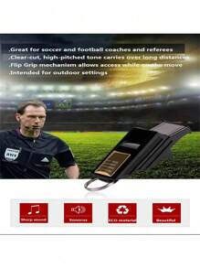 1pc Football /Referee Whistle, High Decibel Sports Whistle For Basketball Game, Outdoor Survival Plastic Whistle