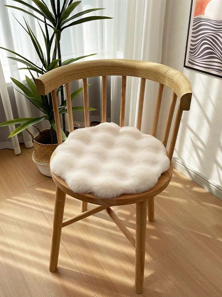 푹신한 플러시 라운드 플로어 매트, 부드럽고 매끄러운 크림 색상 귀여운 장식 패드, 애완 동물 침대, 의자, 스툴 사무실 의자 의자 쿠션 쿠션 시트 쿠션 홈 데코 개학 방 장식 학용품 의자 베개 쿠션 게이밍 의자
