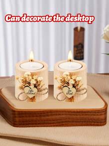 1 pieza Soporte de vela personalizable, compatible con diversos tipos de texto y tipografía, hecho de madera, tamaño 5 cm x 5 cm, nuevo set de soportes de vela cilíndricos de madera, ideal para bodas, cumpleaños, aniversarios, fiestas, cenas a la luz de las velas, cualquier decoración festiva, duradero, grabado, acero inoxidable, colorido, lindo, adorable, divertido, estilo Y2K, elegante, unisex, casual, personalizado, único, regalo ideal para él, regalo ideal para ella, novia, novio, familia, amigos, ambiente de vacaciones