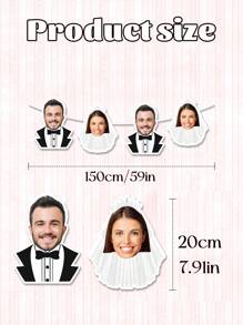 7/14/21 peças Faixas Personalizadas com Fotos do Noivo e da Noiva, Decorações de Faixas Personalizadas para Festa de Casamento, Padrões de Fotos Personalizadas do Noivo e da Noiva, Decorações para Chá de Panela, Chá de Casal, Despedida de Solteiro