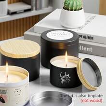12 Frascos de Vela de Metal com Tampas - Recipientes Pretos de 4 Onças para Fabricação de Velas DIY, Artes, Artesanato, Armazenamento e Presentes de Feriados
