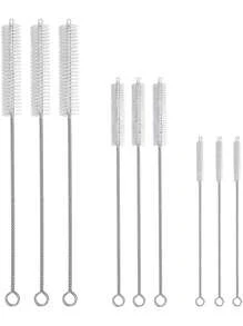 Set de 9 piezas de kit de limpieza con cepillos de 3 tamaños: limpiadores de tuberías extra largos para termos, tazas con boquilla, botellas de agua y tubos, herramientas de limpieza reutilizables de gran