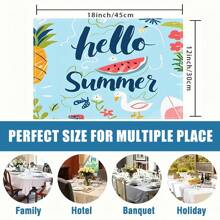 1pc/5pcs/7pcs, Home Decor, Summer Style Lemon Pattern Polyester Printed Table Runner With 6 Placemats - Polyester, Rectangle, Holiday Decorative Fabric Table Runner, Home Decor, Kitchen & Dining Table Decoration, Room Decor, Table Runner