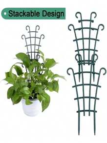 2/4/6 PIECE STACKABLE PLANT SUPPORT SHELF - Durable Plastic Lattice Shelf For Indoor And Outdoor Use, Great For Vines, Roses, Veggies - Great For Patios, Lawns, Porches, Balconies, Plant Accessories, Potted Plants, DIY Climbing Lattice, Placing Them