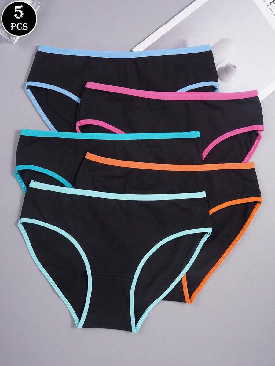 5件装女士棉质内裤柔软舒适透气女士内衣内裤 - 彩色 - 查看 1