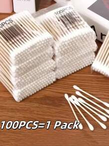 500 Stücke doppelkopf Holz Wattestäbchen zum Reinigen von Nase und Ohren, Makeup-Tools für Frauen, Lippenstift, Wattestäbchen, Spitzen, Ohren-Stäbchen