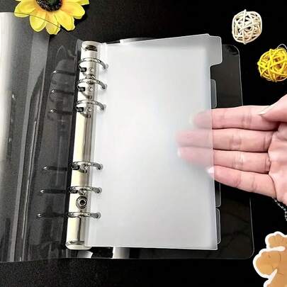 6 piezas Divisor de página transparente de este núcleo A6 PP Página de índice Página de clasificación de color Manual Reemplazo de hojas sueltas Accesorios del núcleo, Vuelta a la escuela, Útiles escolares, Plan de ahorro, Plan de ahorro quincenal, Plan de ahorro de 10000, Estrategia de ahorro