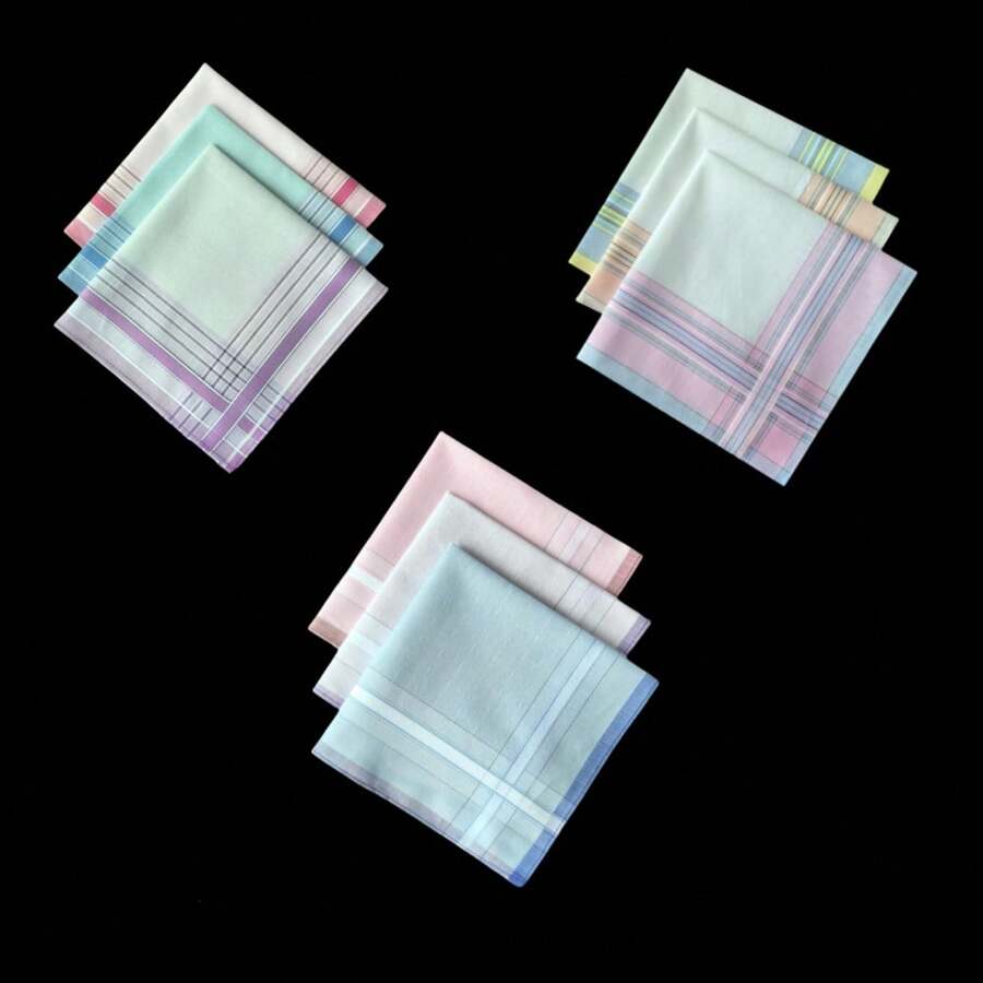 29CM/11.4-Inch Fabric Jacquard Mini Handkerchief Universal Fashionable And Exquisite Decoration 6PCS, Thin Version Back To School Dish Cloths Kitchen Towel