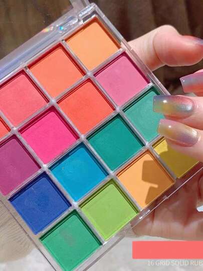 Paleta de sombras de ojos de cambio gradual de color sólido Jiugongge, esmalte de uñas de espejo Aurora, purpurina para uñas estilo Festival de música de fresa, Chica caliente color YK2