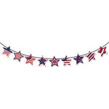 Patriotic Star Garland Banner 4th Of July Decoration, Red White Blue Star Bunting For Memorial Day, Veterans Day Decoration - Multicolor - View 10
