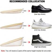 Gel Silicone Height Increase Insole Invisible Heel Lift Inserts Elastic Pads For Men & Women Shoe Foot Care Protector Cushion - Khaki - View 3