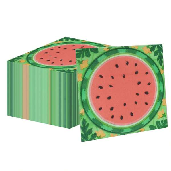 20pcs/40pcs Watermelon Theme Napkins, Cartoon Cute Watermelon Napkins, Hawaiian Summer Theme Party, Party Decorative Paper Napkins, Celebration, Birthday, Party Supplies, Party Holiday Gathering Decorative Paper Napkins