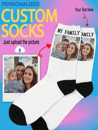 1 Pair Of Customized Crew Socks,Custom Face Socks, Couple Socks,Custom Photo Sock, Custom Printed Socks, Personalized Funny Face Socks, Custom Picture Socks,Colorful,Cute,Adorable,Contracted,Funny,Custom,Unique,Customized,Personalized,Ideal Gifts For Him,Ideal Gifts For Her,Boyfriend,Girlfriend,Family,Friends,Her, Fall