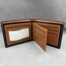 Fashionable Men's PU Leather Wallet, Geometric Pattern, Multi-Card Slot Name Card Holder Design, Can Hold Cards And Cash, Casual Durable Bifold Design - Multicolor - View 4