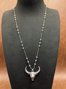 1 Set Fashion Retro Bohemian Style Zinc Alloy Flower/Lightning/Cow Head 3-Layer Pendant Necklace That Can Be Matched Freely, Flower Earrings Pendant, Suitable For Women/Girls To Match Daily Clothes, Party Accessories, Jewelry Gift For Family/Friends/Yourself