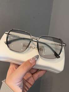 1 Pair Women's Oversized Bohemian Style Fashion Glasses, PC Frame + Metal Temples Design, Showcasing Your Elegant Aura, Best Choice For Daily Outfit, Gifts, And Beach Vacation - 彩色 - 查看 9