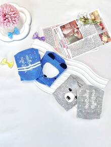 2 Pairs Kids Anti-Slip Cartoon Long Tube Socks - Multicolor - View 3