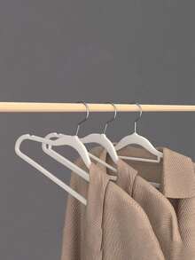Clothes Hanger, Flocking Hanger, Non-Slip Hanger, Seamless Hanger, Clothes Drying Rack, Wardrobe Storage Rack, Velvet Hanger, Suit Hanger, Heavy-Duty Adult Hanger, High-Quality Velvet Non-Slip Hanger, Velvet Adult Hanger, Non-Slip Plastic Seamless Hanger - Multicolor - View 2