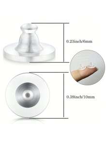 10/20/30pcs Comfort Impenetrable Soft Safety Earring Backs Earrings Pin Backs, Soft Clear Earring Backs Replacement For DIY Jewelry Making Accessories,Silicone Transparent Cylinder Ear Studs Earring Accessories For Women Daily Wear