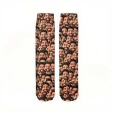 Chaussettes personnalisées à motifs de visages multiples, chaussettes à visages, chaussettes pour garçons d'honneur, chaussettes avec visage, chaussettes personnalisées pour animaux de compagnie, cadeau d'anniversaire pour lui, chaussettes avec photo personnalisées