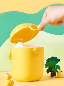 1 件可定制小黄鸡奶粉盒，可爱卡通婴儿奶粉容器，便携，适用于家庭、户外、旅行、健身房、学校、办公室、成人和儿童蛋白粉储存，防潮，容量可选