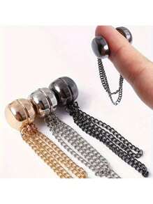 3pcs/Set Adjustable Magnetic Waist Clips, Versatile T-Shirt Hem Clips, Perfect Fit Metallic Snap Buttons, Available In White/Gold/Black School
