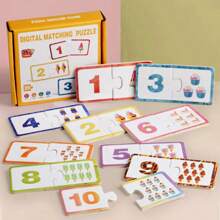 Cartes puzzle d'appariement de nombres, jeu de puzzle de cognition des nombres, jouets d'apprentissage de l'arithmétique familiale, cadeau d'anniversaire, cadeau de la Fête des enfants