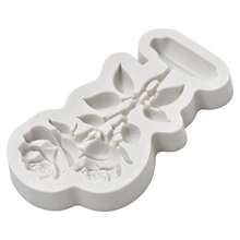 1个玫瑰花压花硅胶模具 - 淺灰色 - 查看 4