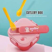 这款防漏、方便的双层午餐盒配有分隔板，可用于微波炉，具有可爱的卡通设计，包含一套餐具，可在洗碗机中清洗，非常适合储存食物。 - 彩色 - 查看 7