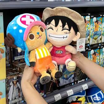 ONE PIECE 6 款正版海贼王蒙奇·D·卡哇伊托尼·托尼·乔巴毛绒玩具可爱吊坠钥匙扣卡哇伊动漫玩偶毛绒玩具娃娃收藏儿童礼物 14-26 厘米/5.51-11.8 英寸