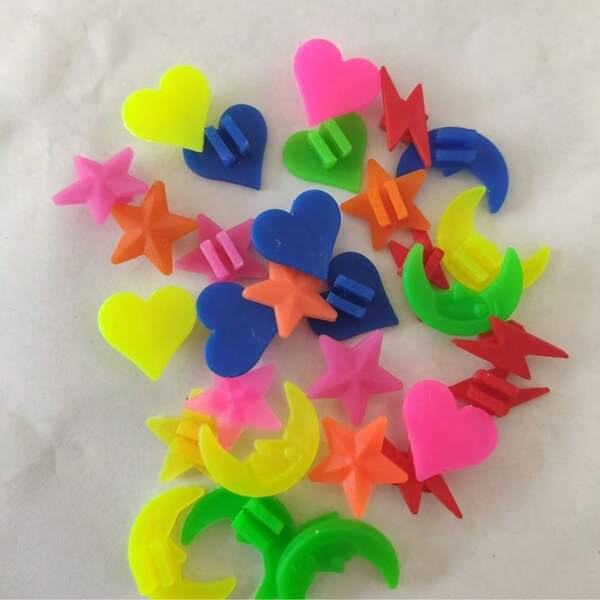 36pcs PVC Bicycle Spoke Beads - Decorative Bicycle Spoke Clips, Moon, Star & Heart Bike Spoke Accessories(Random Color ,Random Style)