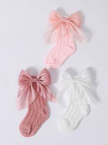 6 Pairs Baby Butterfly Princess Mid-Calf Socks, Infant Floor Socks