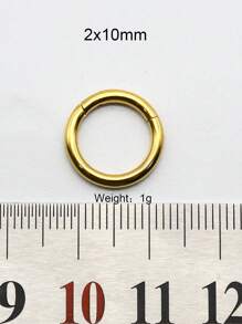 1 pieza de gran calibre Clicker de septum de 10 mm a 2 mm 12G, redondo, liso, de acero inoxidable 316L, pendientes únicos con bisagra, aro de segmento de septum perforado grande, joyería corporal punk para expansión de orejas