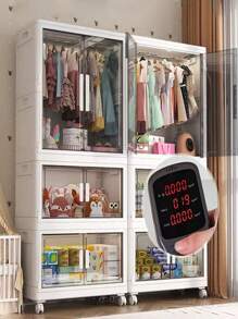 5/4/3/2/1 Layer No Installation Folding Storage Cabinet, Home Use Baby Clothes Wardrobe, Thickened Kids Clothing & Toy Plastic Organizer