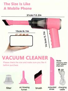 Wireless Vacuum Cleaner Powerful Handheld Mini Vacuum Cleaner 3-In-1 Low Noise Air Buster With Multi-Nozzles Rechargeable Air Duster Home Cleaning Kit Car Detailing Vacuum For Car, Home, Office, Pet, Keyboard