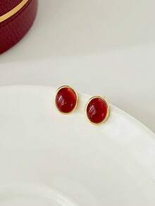 1 Pair Elegant Women Jewelry, Retro Niche Elegant Simple Exquisite Commuter Earrings, S925 Sterling Silver Earrings With Luxurious High-End Design