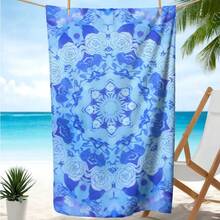 1pc Bohemian Style Patterned, Modern Minimalist Quick-Dry Oversized Microfiber Beach Towel, Suitable For Adults And Teenagers, Polyester Knitted Fabric, Machine Washable, Lightweight Soft Quick-Dry, Waterproof, Anti-Sand, Durable, Perfect For Travel, Swimming, Yoga, Pool Towel Beach Essentials
