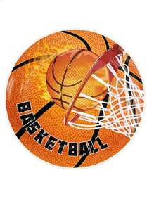10pcs-Sport Theme Tableware Set For 10 Guests Basketball Disposable Paper Plate, Cake Box, Birthday Party Decoration, Gift Giving Party Decoration, Holiday Celebration Birthday Party Tea Party Wedding Birthday Gift Valentine's Day Home Office Party Exquisite Workmanship Fashionable Match Christmas Halloween