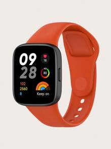 1pc Unisex Solid Color Silicone Watch Band, Compatible With Redmi Watch 3, Suitable For Daily Wear