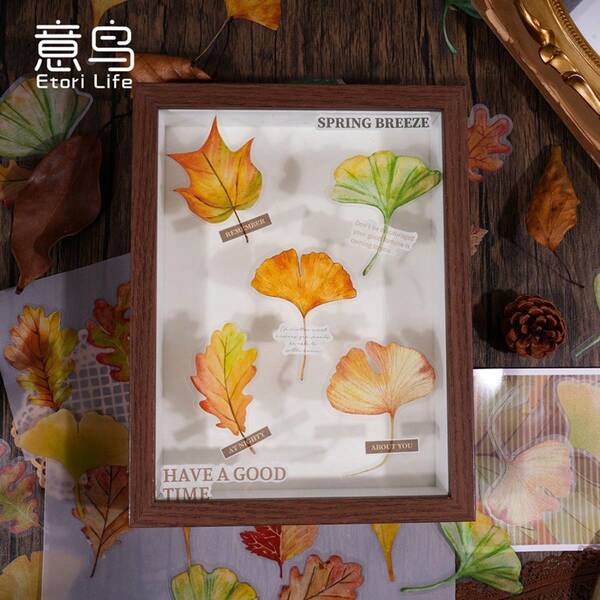 20 pièces/paquet Autocollants mignons de feuilles de plantes vintage pour scrapbooking, décoration de planificateur