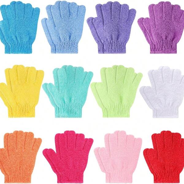 20 Stücke/10 Stücke/5 Stücke/1 Stück Bade-Peeling-Handschuhe, wiederverwendbare Dusch-Fäustlinge zum Schrubben, Rückenreiniger, Massage und Körper-Peeling, Körperreinigungszubehör
