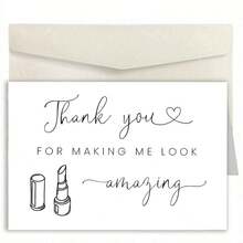 1 张有趣的婚礼感谢卡，适合送给化妆师，优质婚礼卡，口红设计，适合作为婚礼卡送给在婚礼上为你化妆的化妆师，婚礼感谢卡 - A - 查看 12